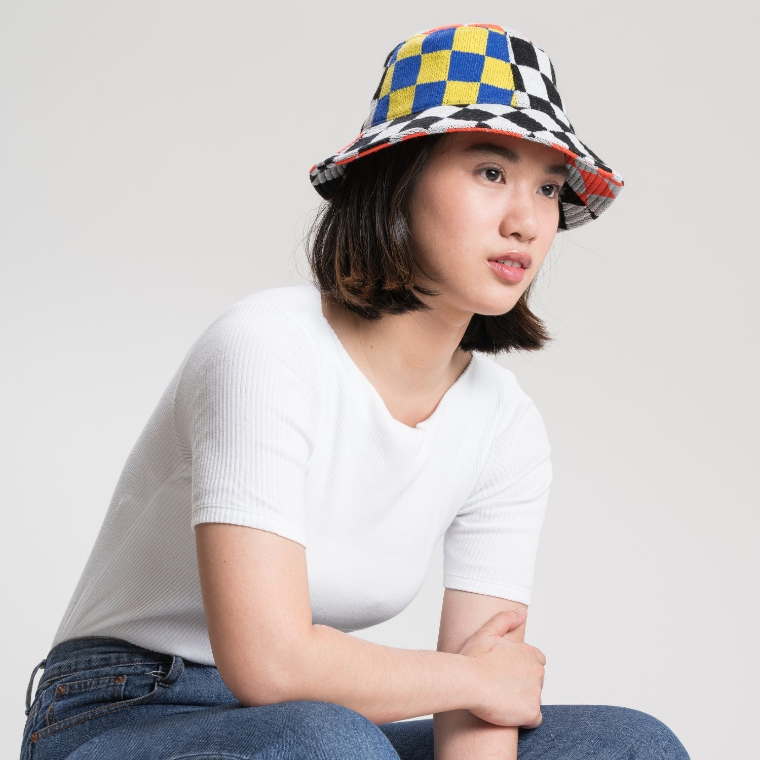 Verloop - Checkerboard Patchwork Bucket Hat -