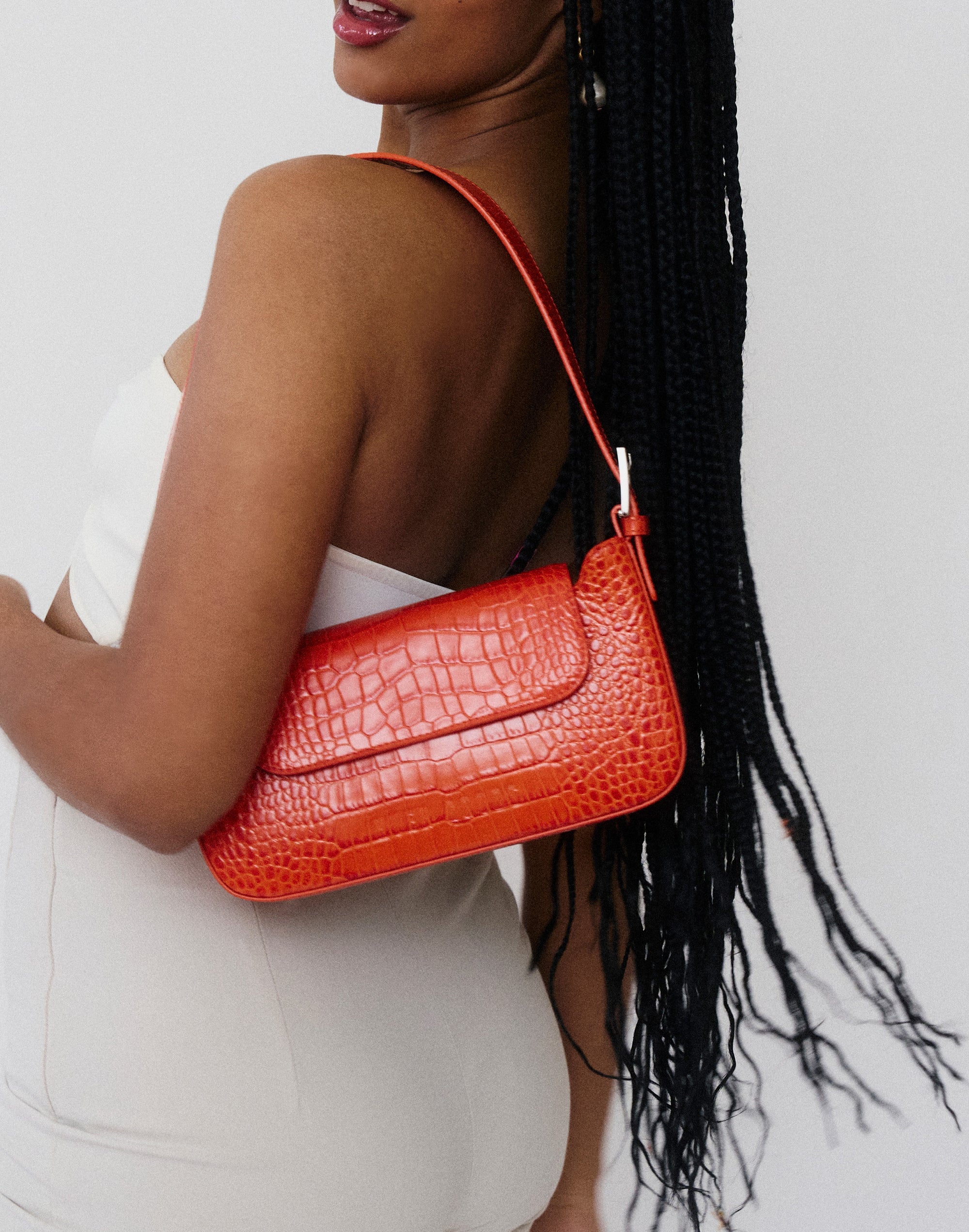 Hyer Goods - Luxe Buckle Bag - Orange Croc -