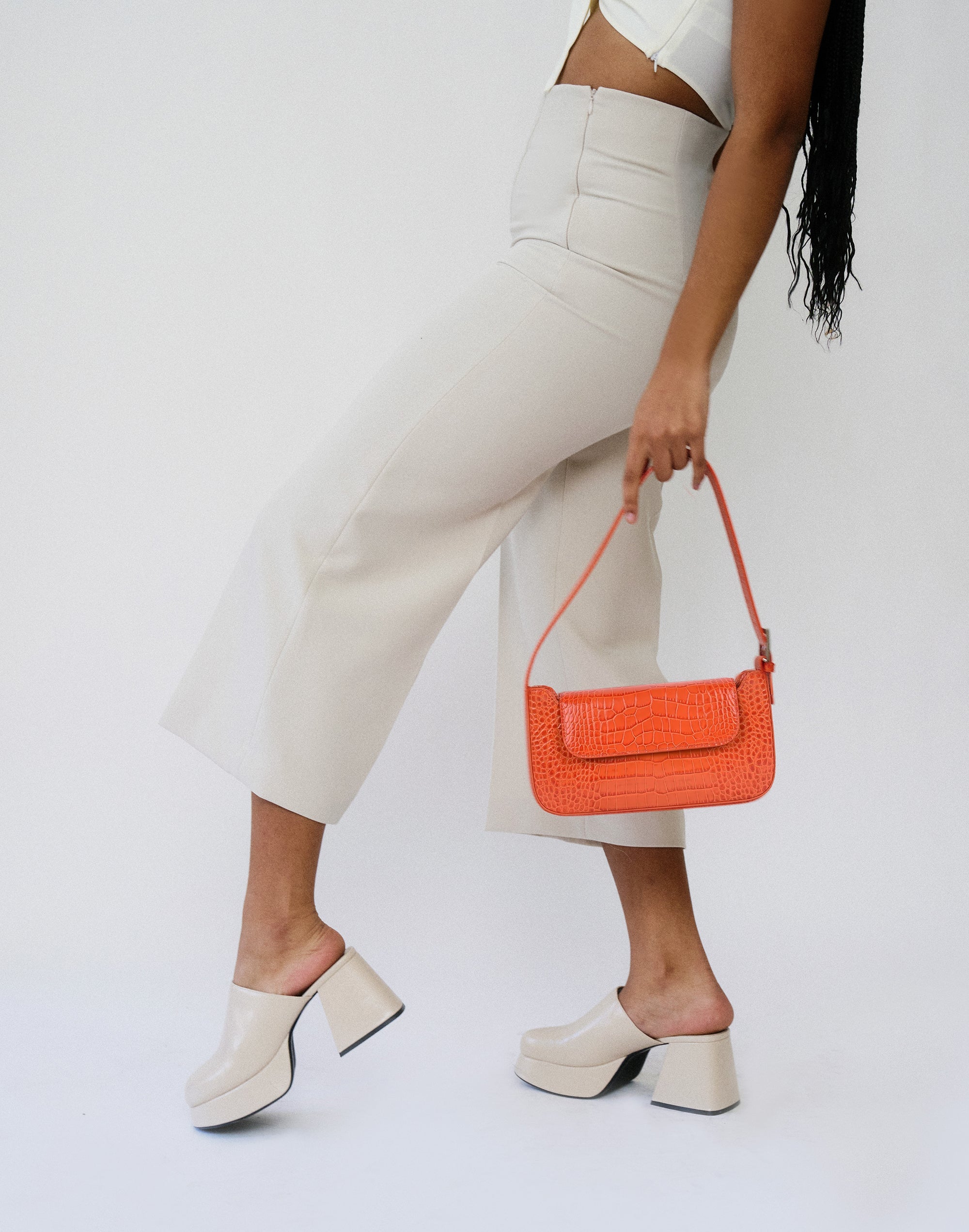 Hyer Goods - Luxe Buckle Bag - Orange Croc -