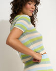 Callahan Knitwear - Clover Maxi Skirt - Kiwi Stripe -
