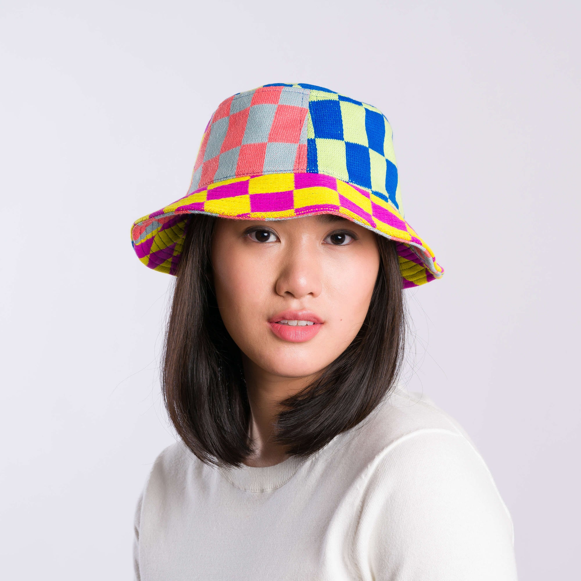 Verloop - Checkerboard Patchwork Bucket Hat -