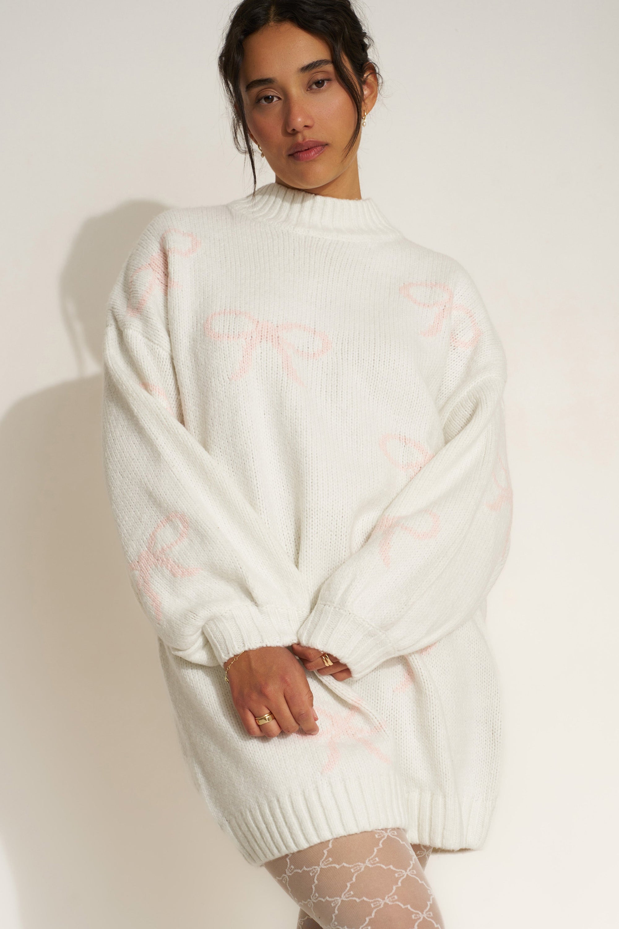 Callahan Knitwear - Bellamy Mini Dress - Pink Bow -