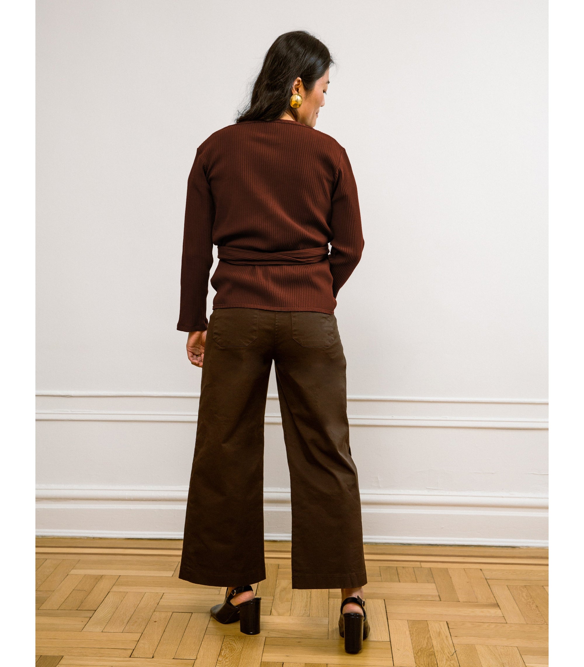 Loup - Simone Wide Crop Pants - Brown -