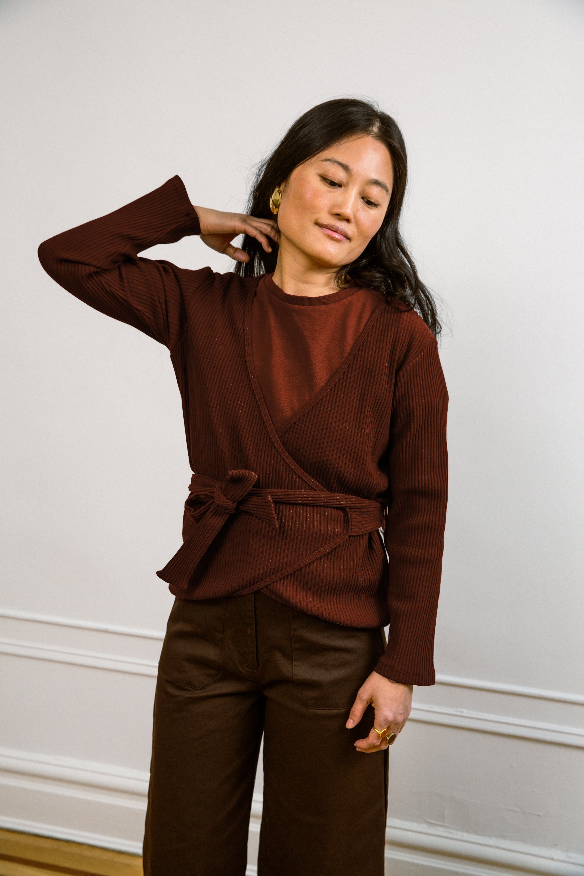 Loup - Simone Wide Crop Pants - Brown -