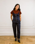 Loup - Claudia Zip Front Cropped Jumpsuit - Dark Indigo -