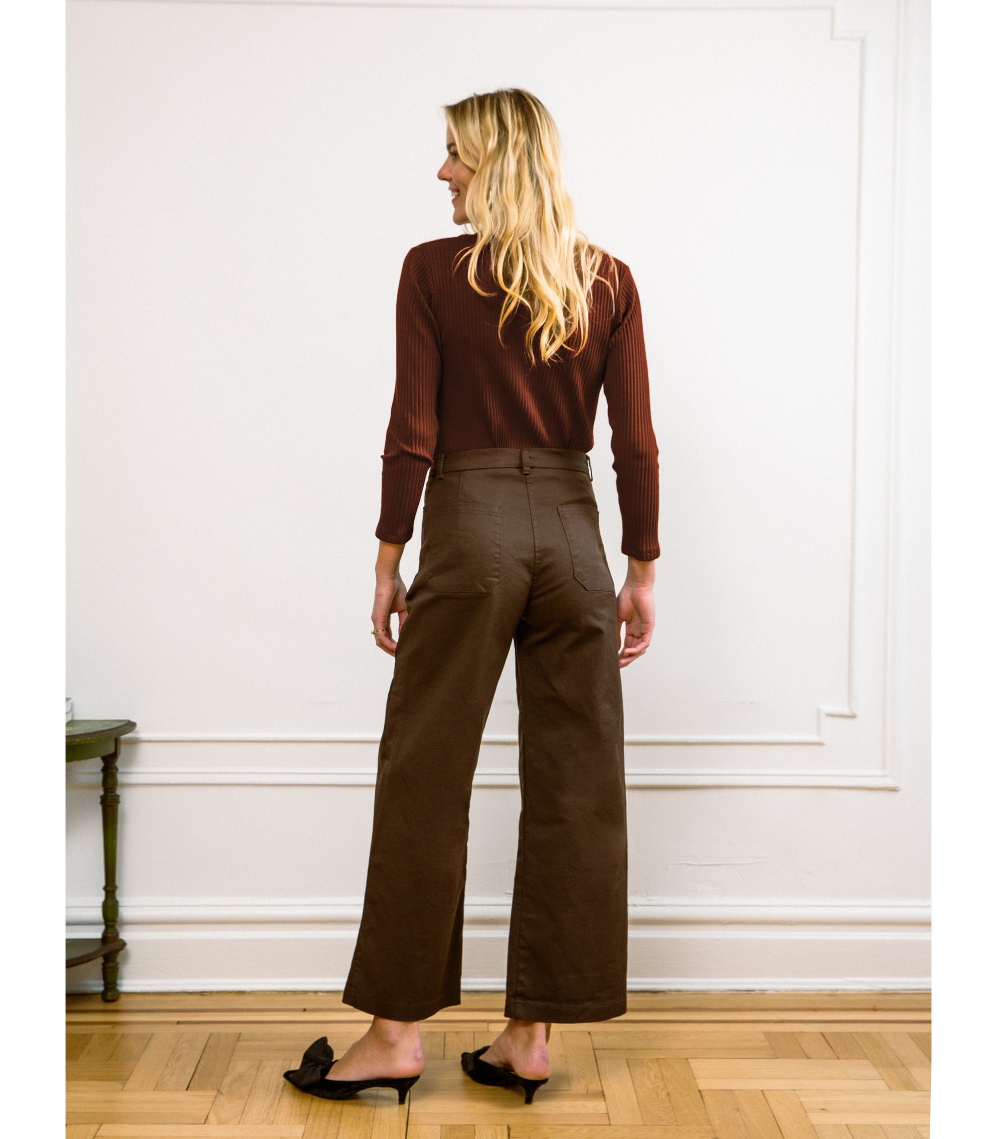 Loup - Toni Wide Ankle Pants - Brown -