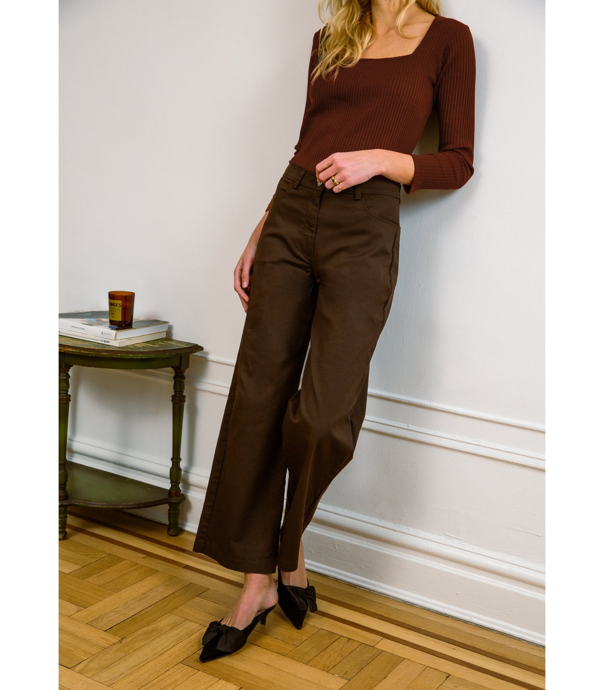 Loup - Toni Wide Ankle Pants - Brown -