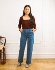 Loup - Kate Wide Leg Ankle Jeans - Washed Indigo -