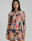 Saemdi - Elna Printed Mesh Mini Dress -