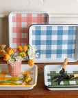 Crow Canyon Home - Max Humphrey x CCH Gingham Small Rectangle Tray - Forest Green -