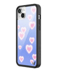 Wildflower iPhone case 14 Dreamy Hearts Blue Pink Cute