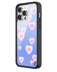 Wildflower iPhone case 14 Pro Max Dreamy Hearts Blue Pink Cute