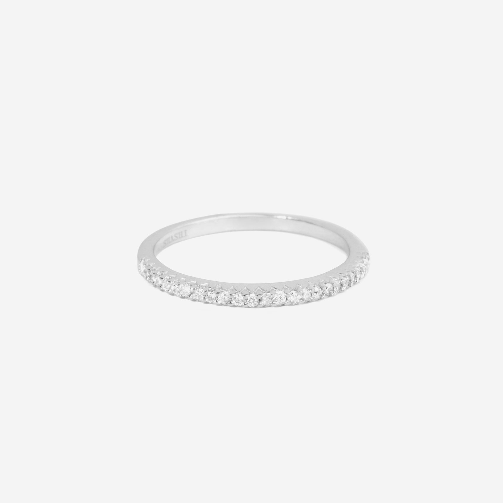 Shashi - Diamond Bar Ring - Silver -
