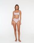 Noserider Surf Club - High Waisted Surf Bikini Bottom in Banda Lines -
