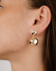 Ettika - Polished Double Pebble Drop Earrings - Gold -