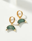 Luna Norte - Crescent Horn Huggie Hoop Earring - Emerald