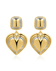 Luv Aj - Two-Tone Heart Earrings - Gold
