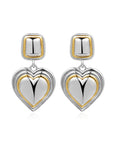 Luv Aj - Two-Tone Heart Earrings - Silver