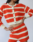 Callahan Knitwear - Fiona Cardigan - Poppy Stripe -