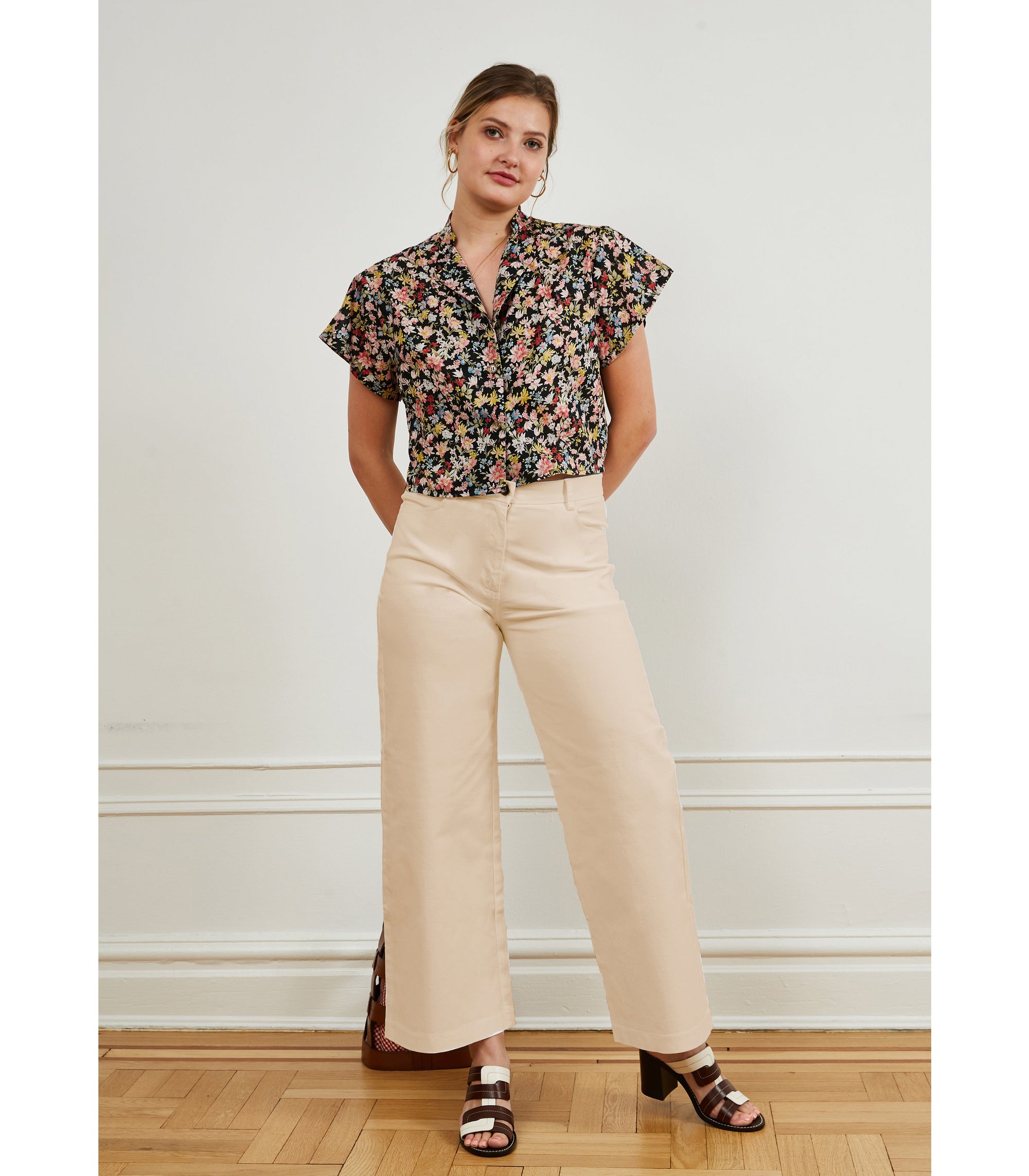 Loup - Toni Wide Ankle Pants - Sand -