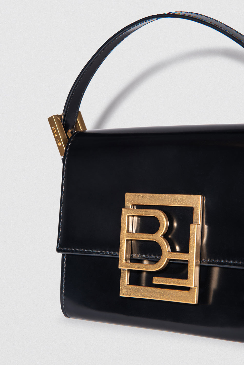 By Far - Fran Black Semi Patent Leather -