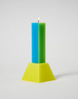 Areaware - Happiness Pillar Candle - Blue/Green -