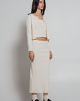 Wildflo Studio - Rib Knit Midi Skirt Ivory -