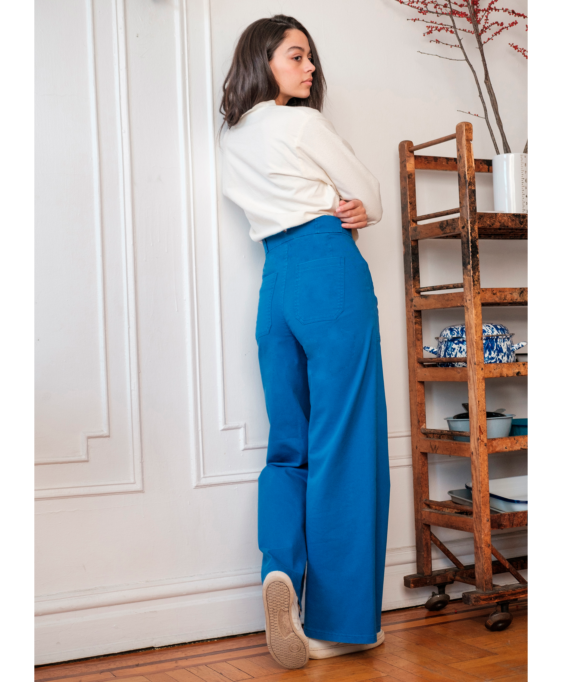 Loup - Long Sabrina Wide-Leg Pants - Royal -