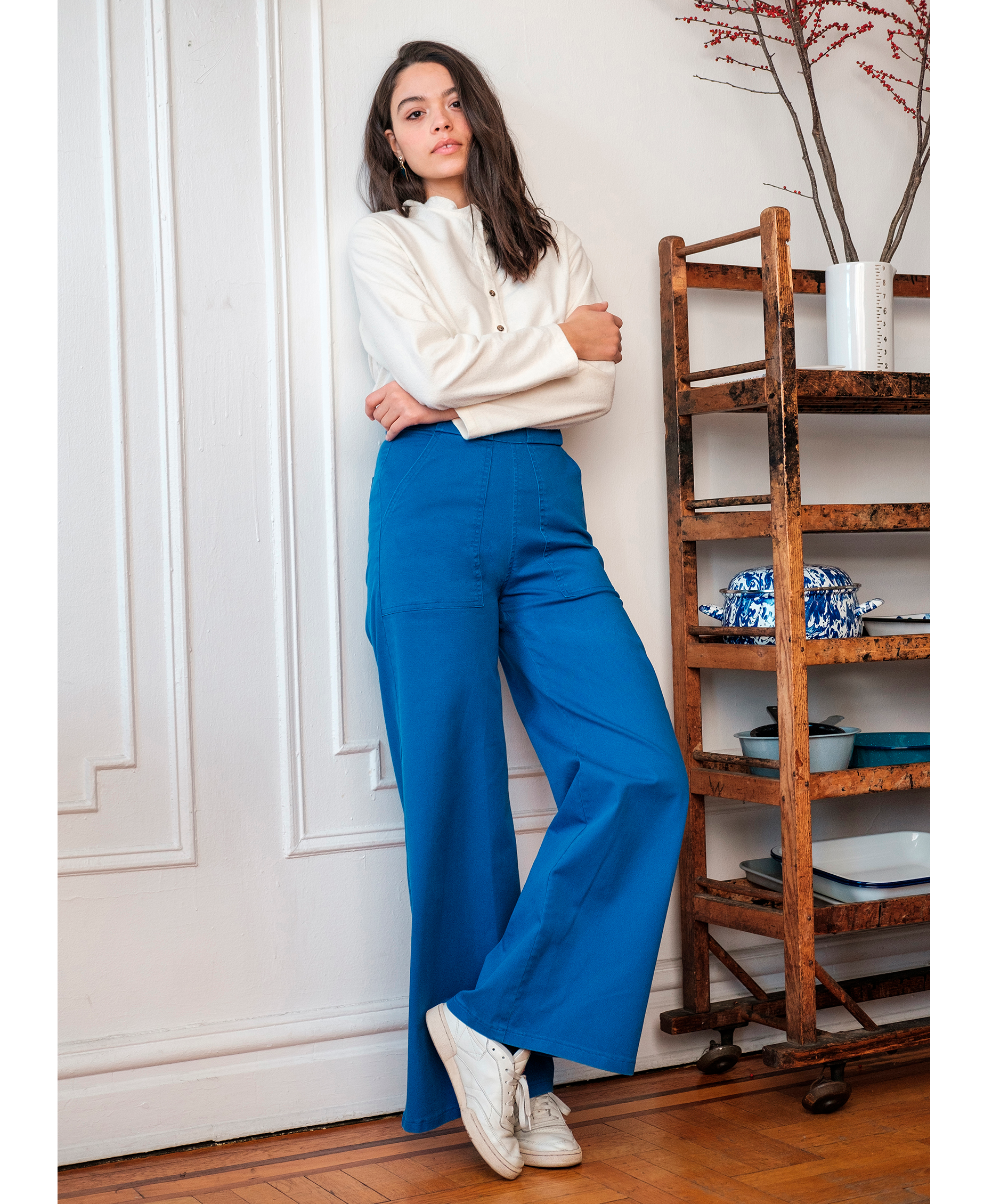 Loup - Long Sabrina Wide-Leg Pants - Royal -