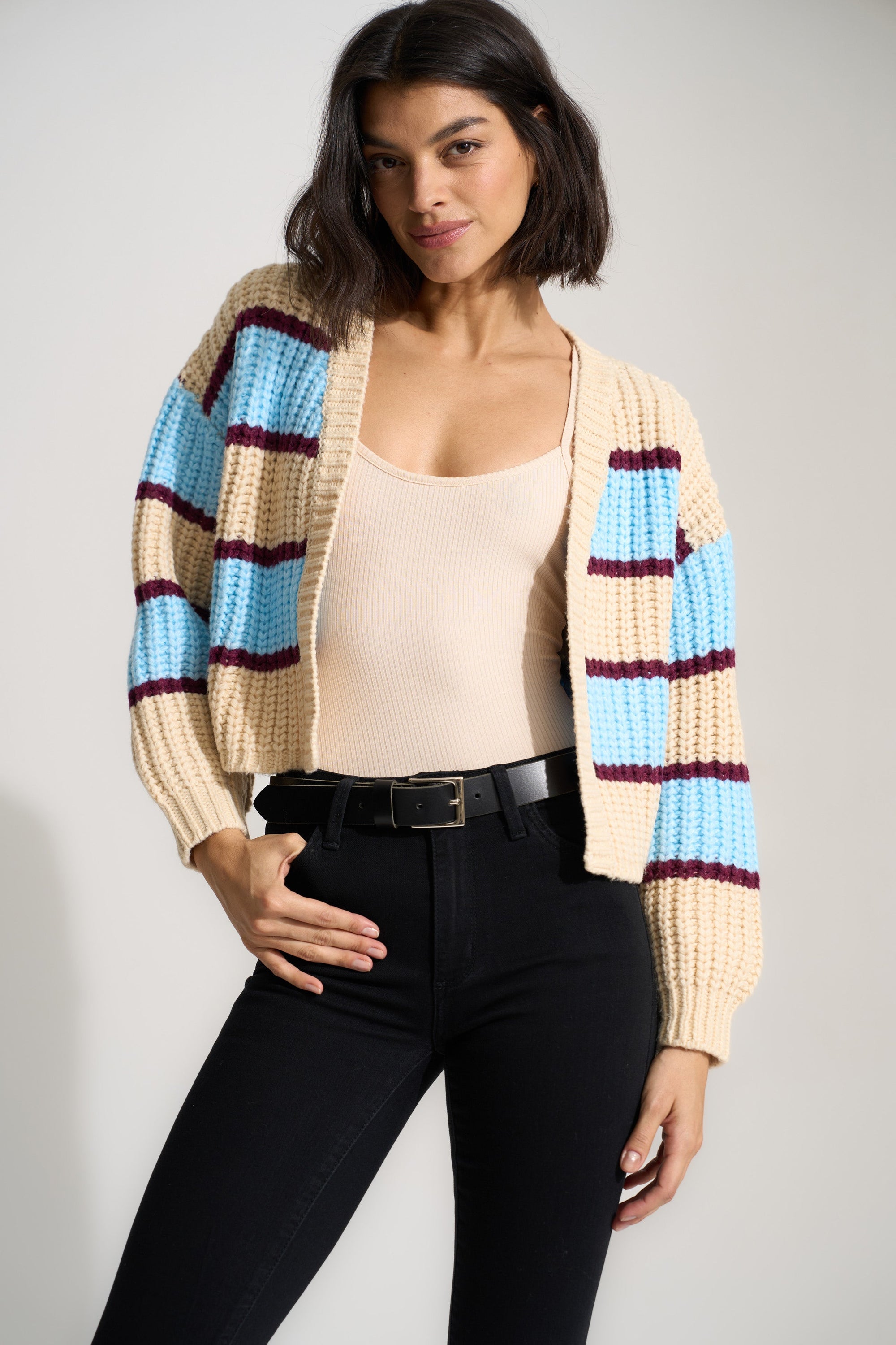 Callahan Knitwear - Joni Cardi - Blue -
