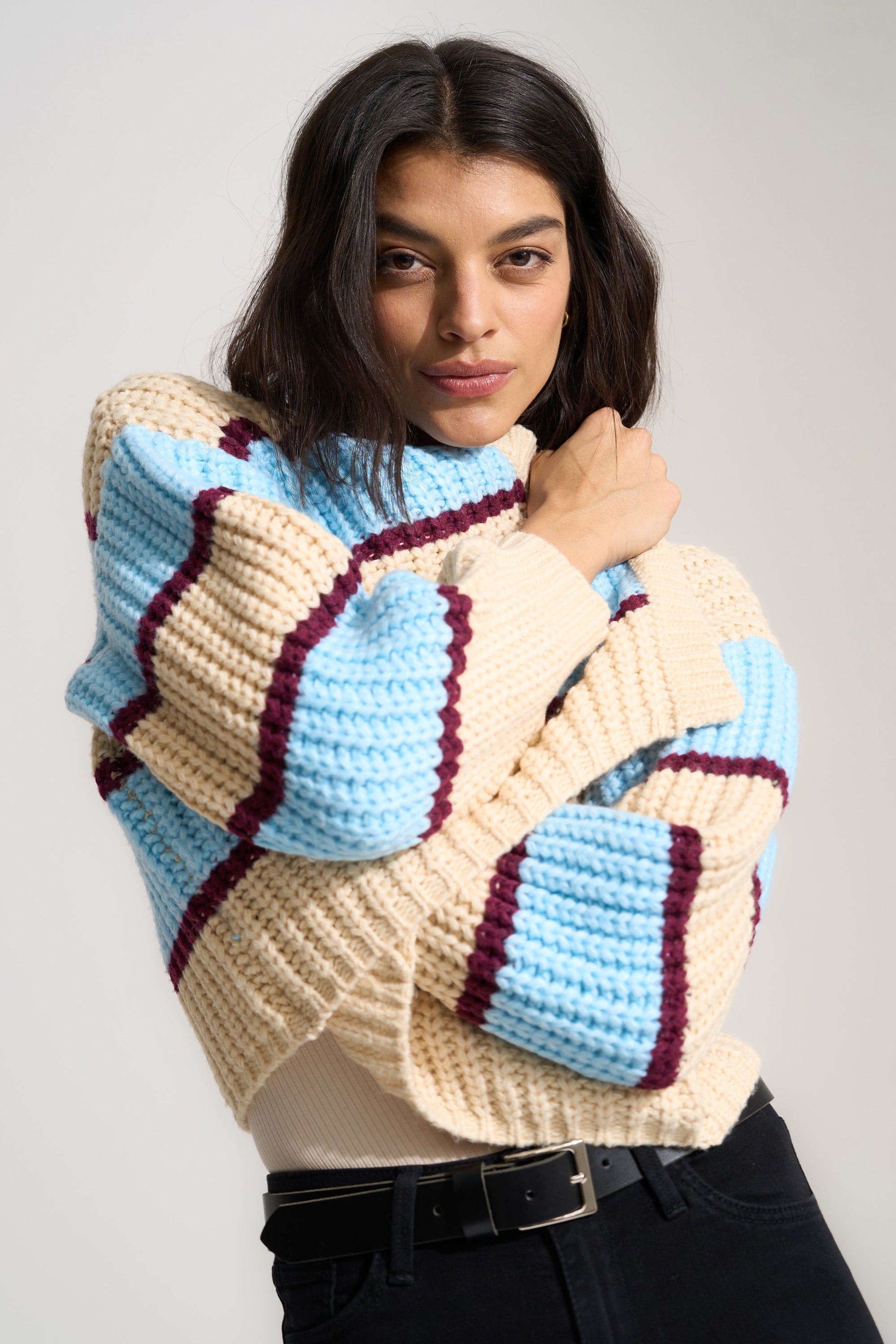 Callahan Knitwear - Joni Cardi - Blue -