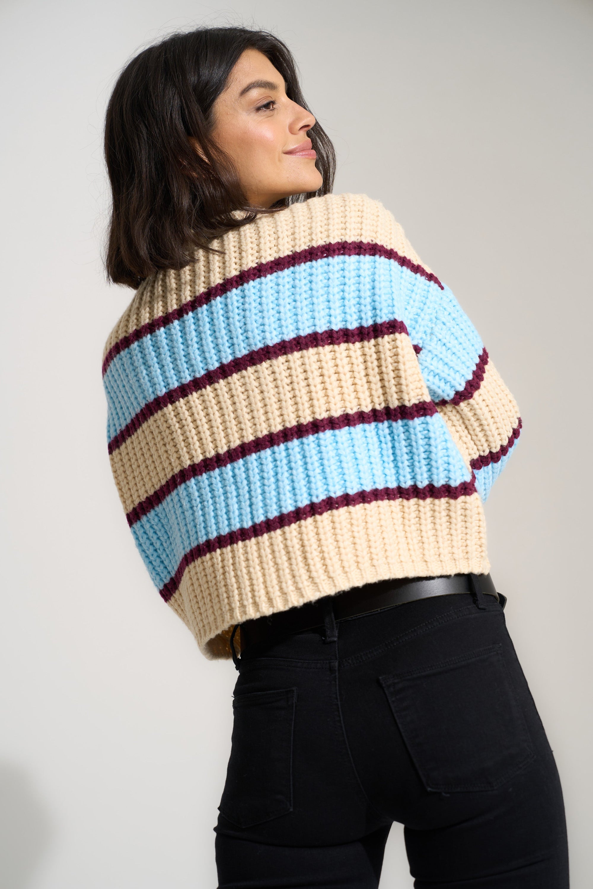 Callahan Knitwear - Joni Cardi - Blue -