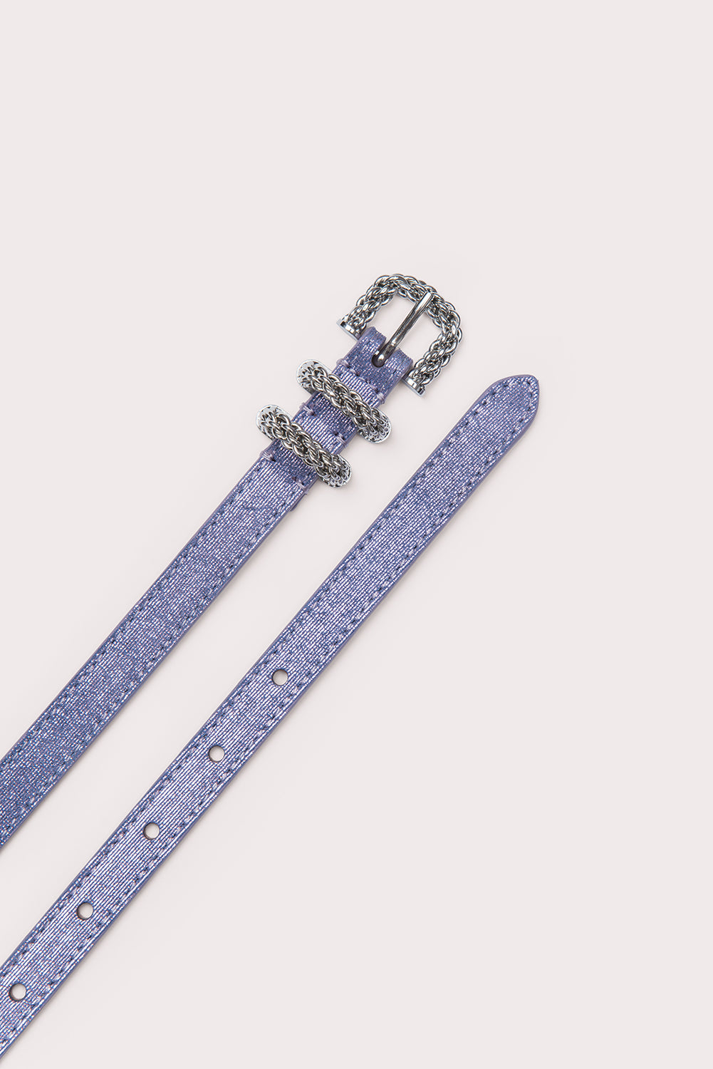 By Far - Kat Bluebell Jeans Lame Leather -