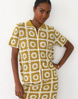 Callahan Knitwear - Leonor Crochet Polo - Bronze -