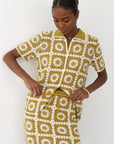 Callahan Knitwear - Leonor Crochet Polo - Bronze -