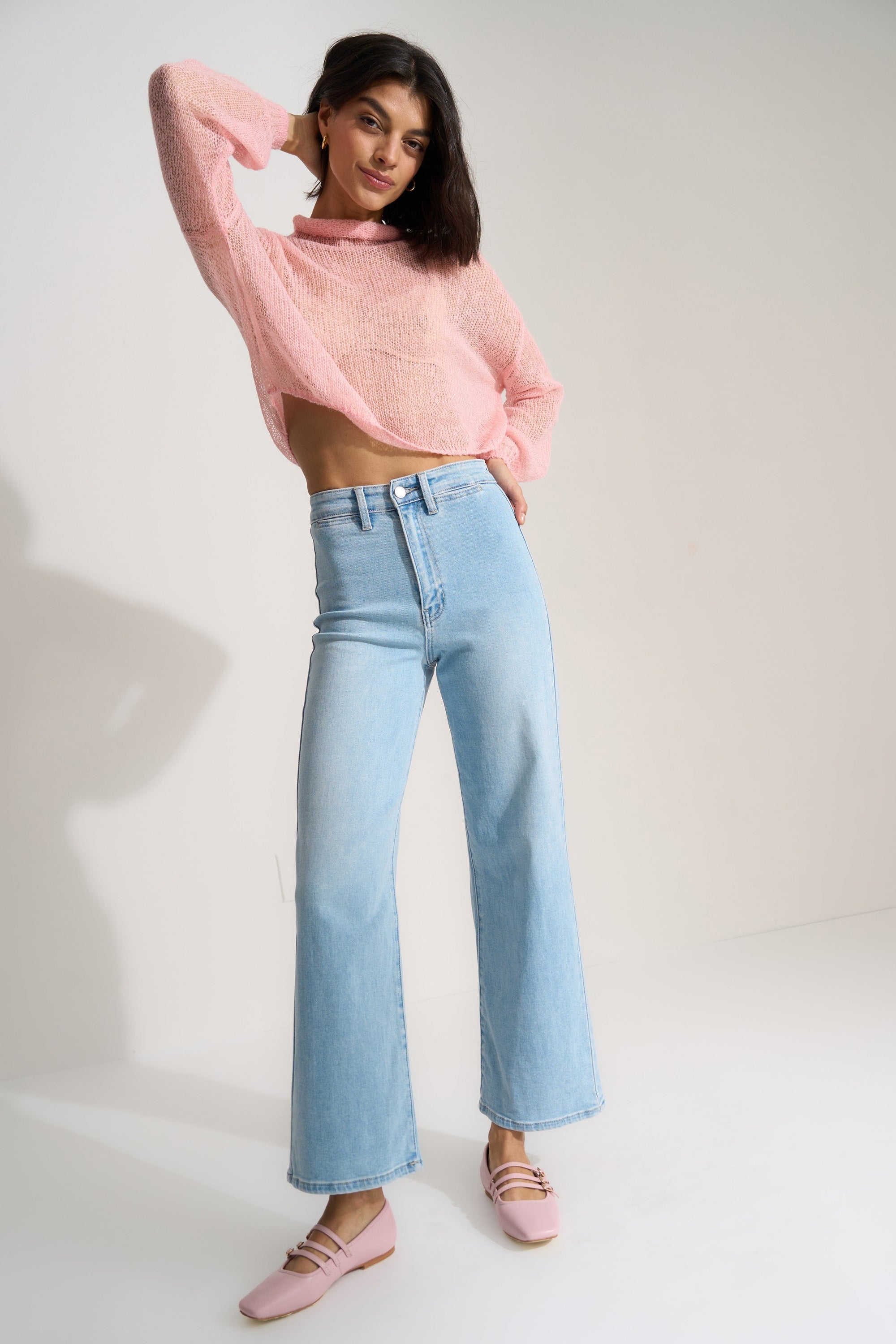 Callahan Knitwear - Lina Sheer Pullover - Baby Pink -