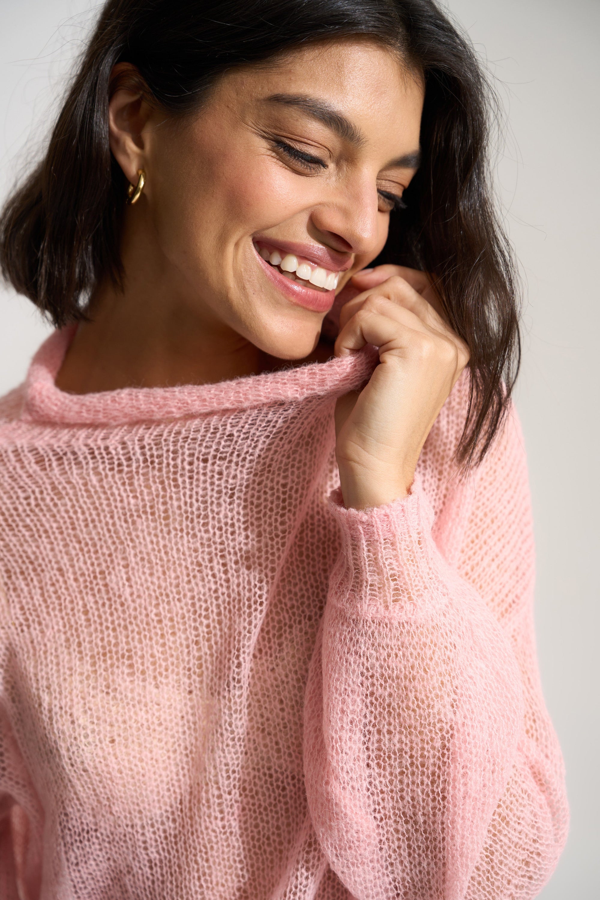 Callahan Knitwear - Lina Sheer Pullover - Baby Pink -