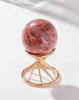 Luna Norte - Good Vibration's Pink Calcite Sphere On Stand Set -