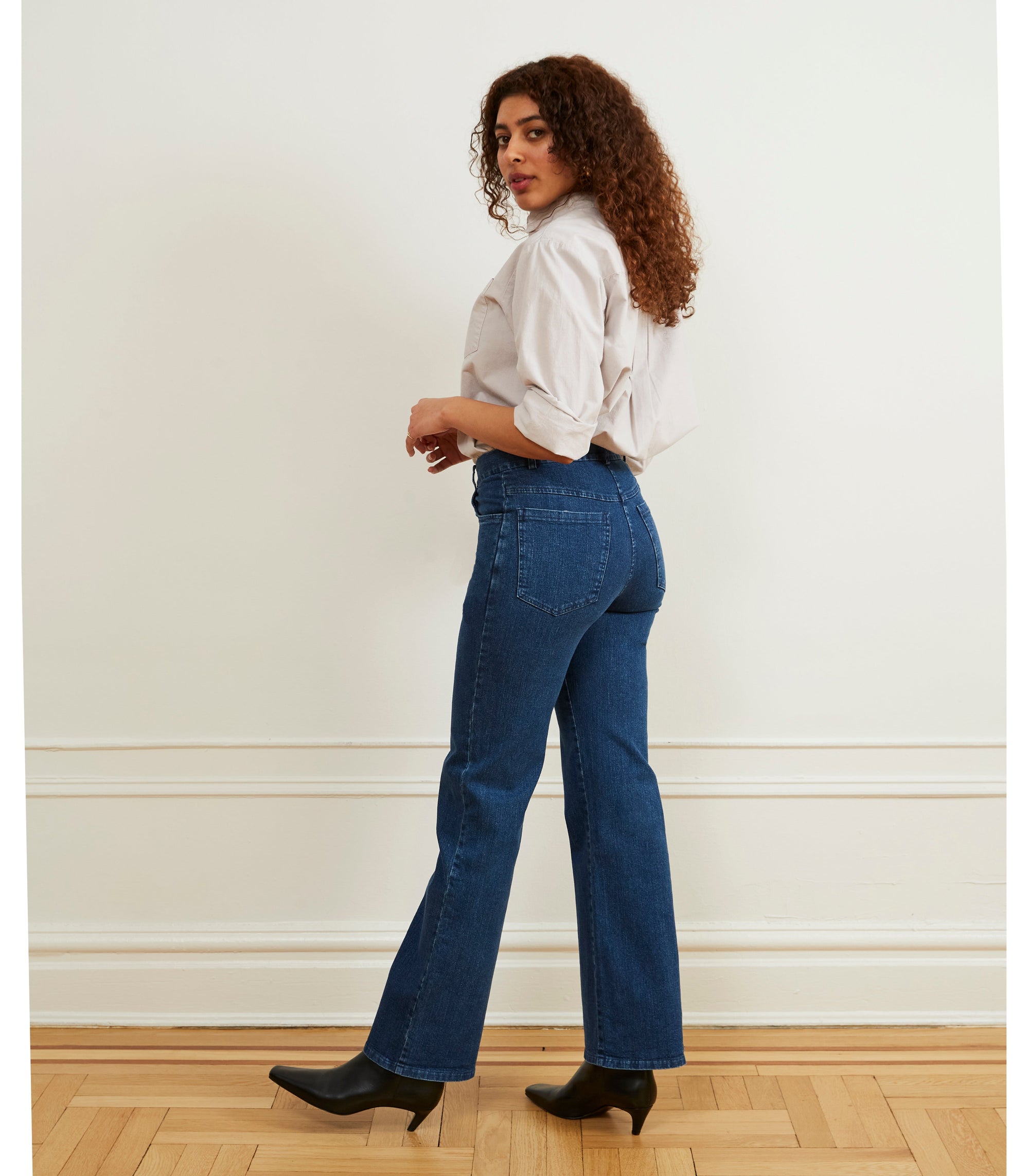Loup - Marie Flare Leg Jeans - Dark Indigo -