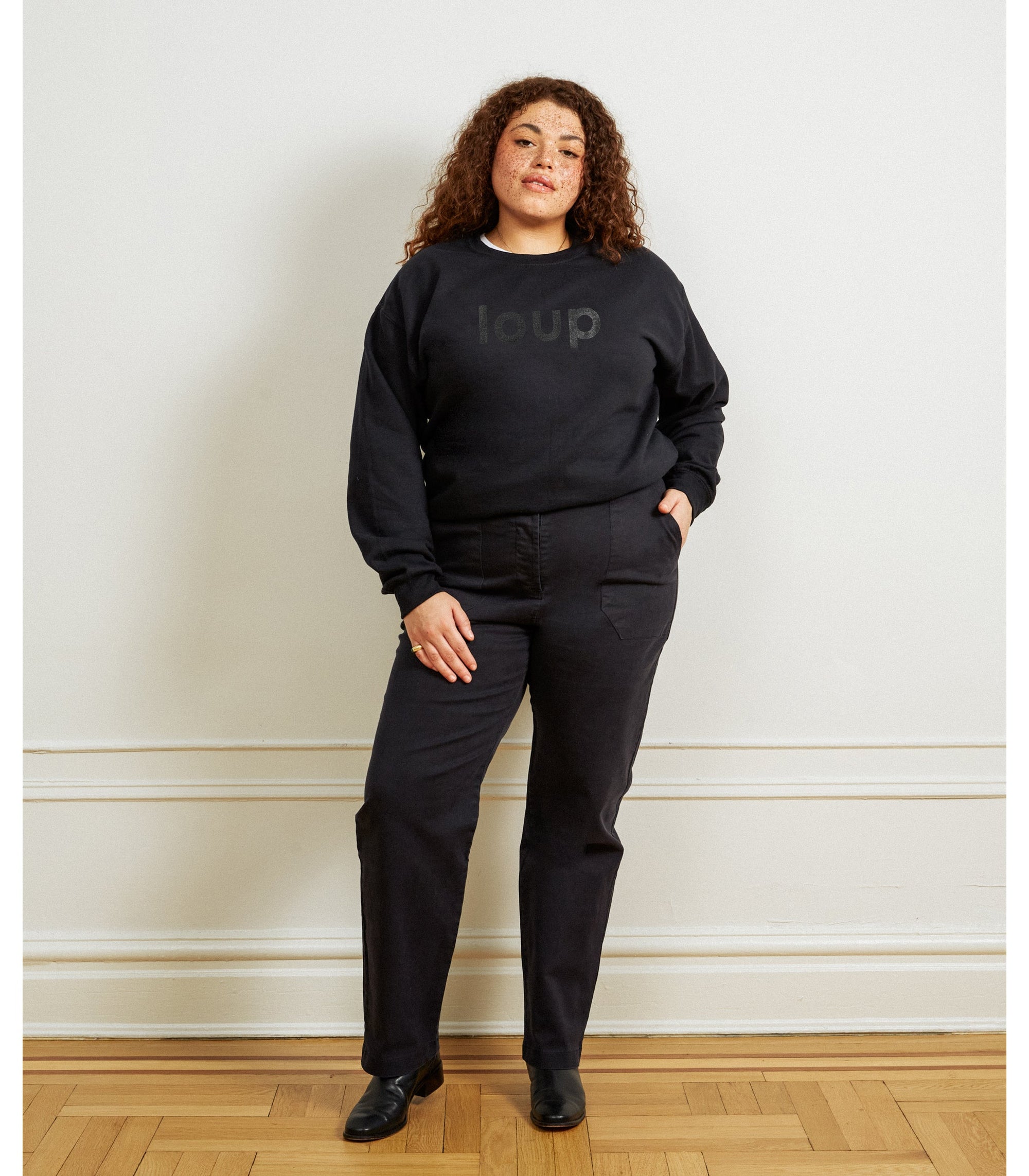 Loup - Long James Straight-Leg Work Pant - Black -