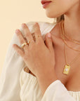 Leeada - Reign Ring - Gold Moonstone -