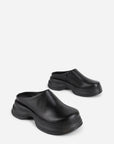 Intentionally Blank - Malix Platform Mule - BLACK LEATHER
