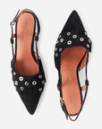 Intentionally Blank - Maman Slingback Kitten Heel - BLACK SUEDE