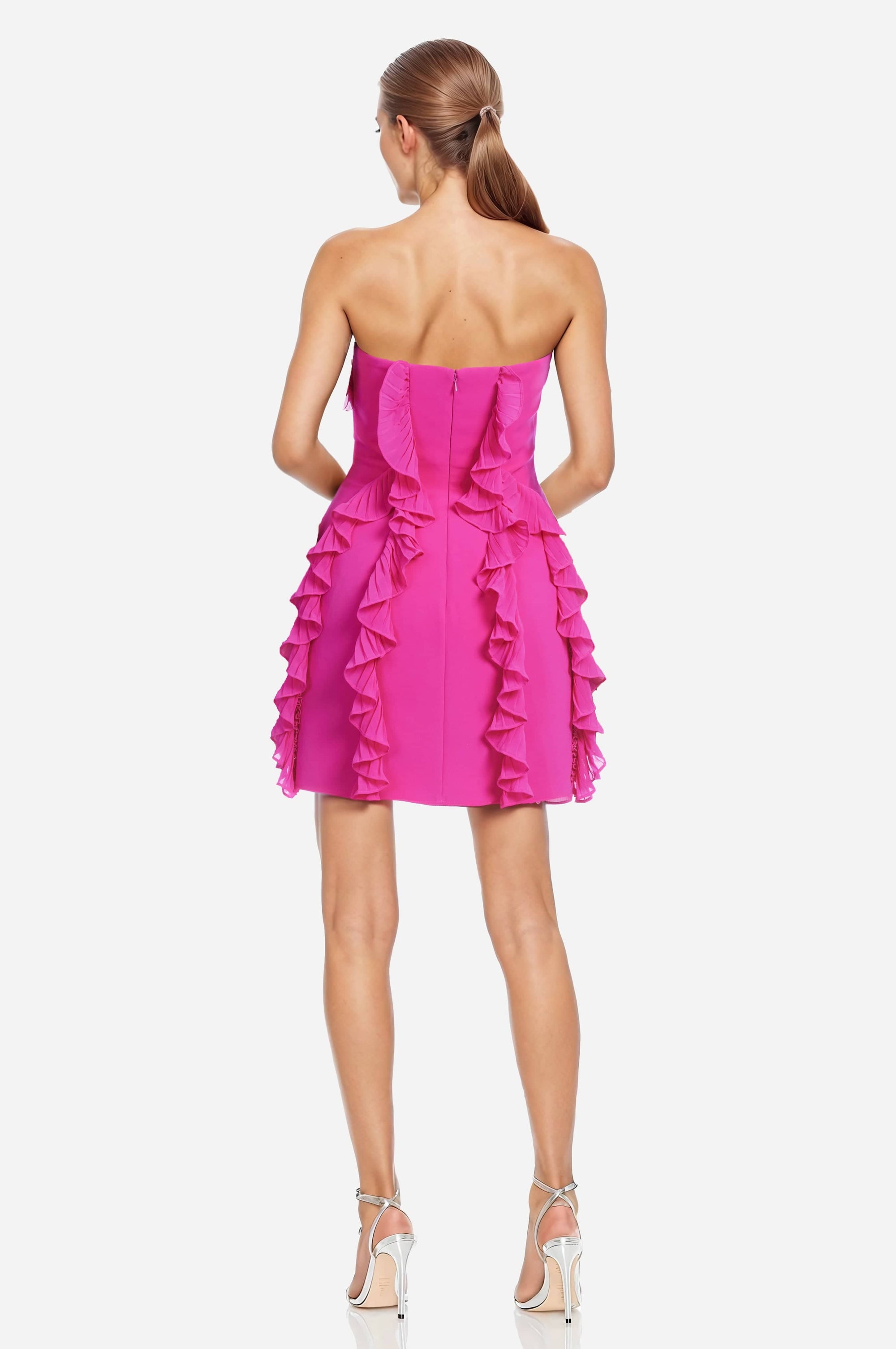 ONE33 SOCIAL - The Khefri Strapless Chiffon Cocktail Dress -