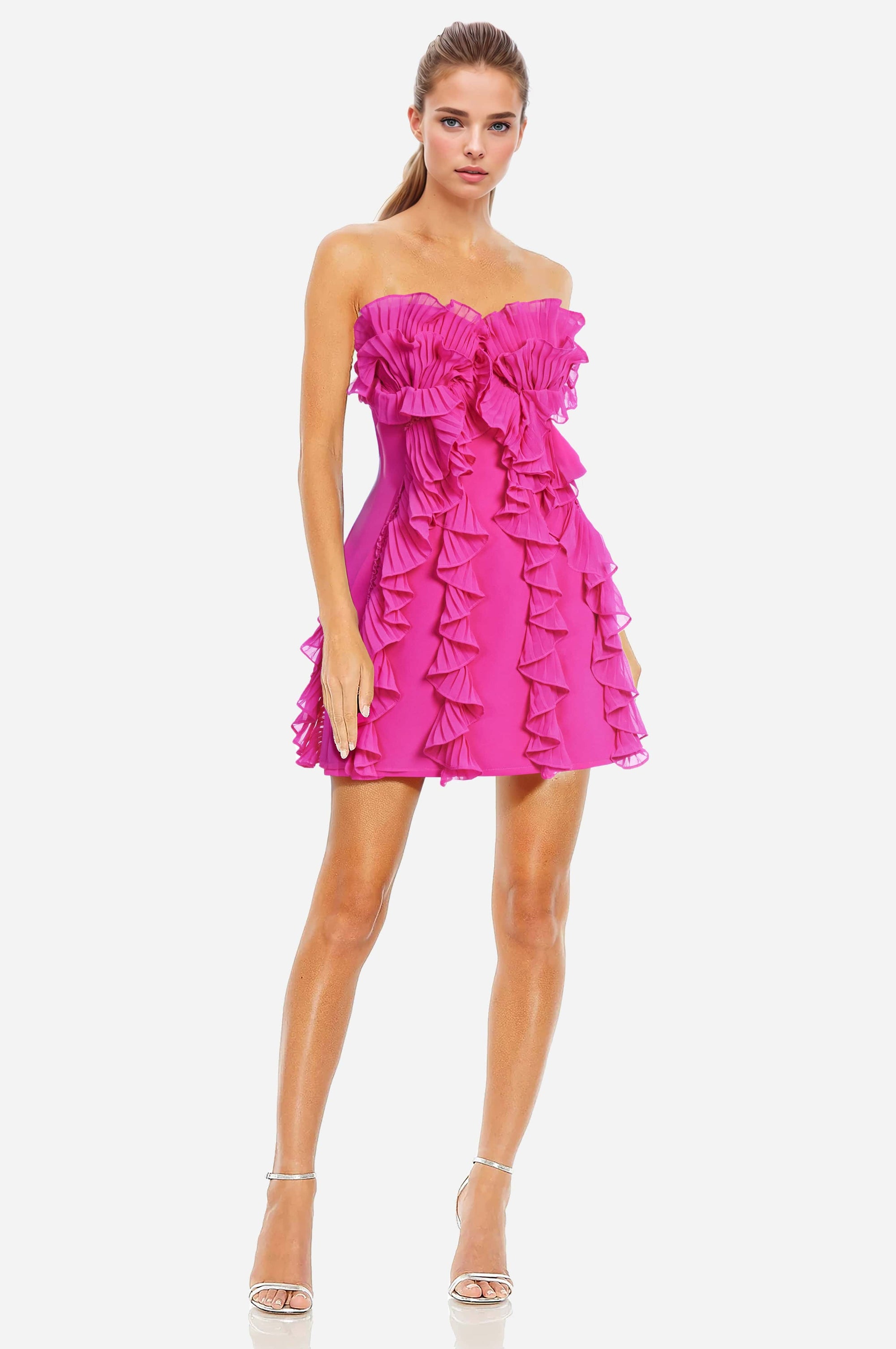ONE33 SOCIAL - The Khefri Strapless Chiffon Cocktail Dress -