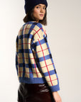 Callahan Knitwear - Melody Plaid Crewneck - Navy -