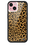 Wildflower iPhone case 15 Meow Leopard Black Tan