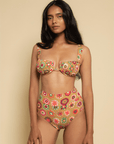 Montce - Mazzy Floral Added Coverage High Rise Bikini Bottom -