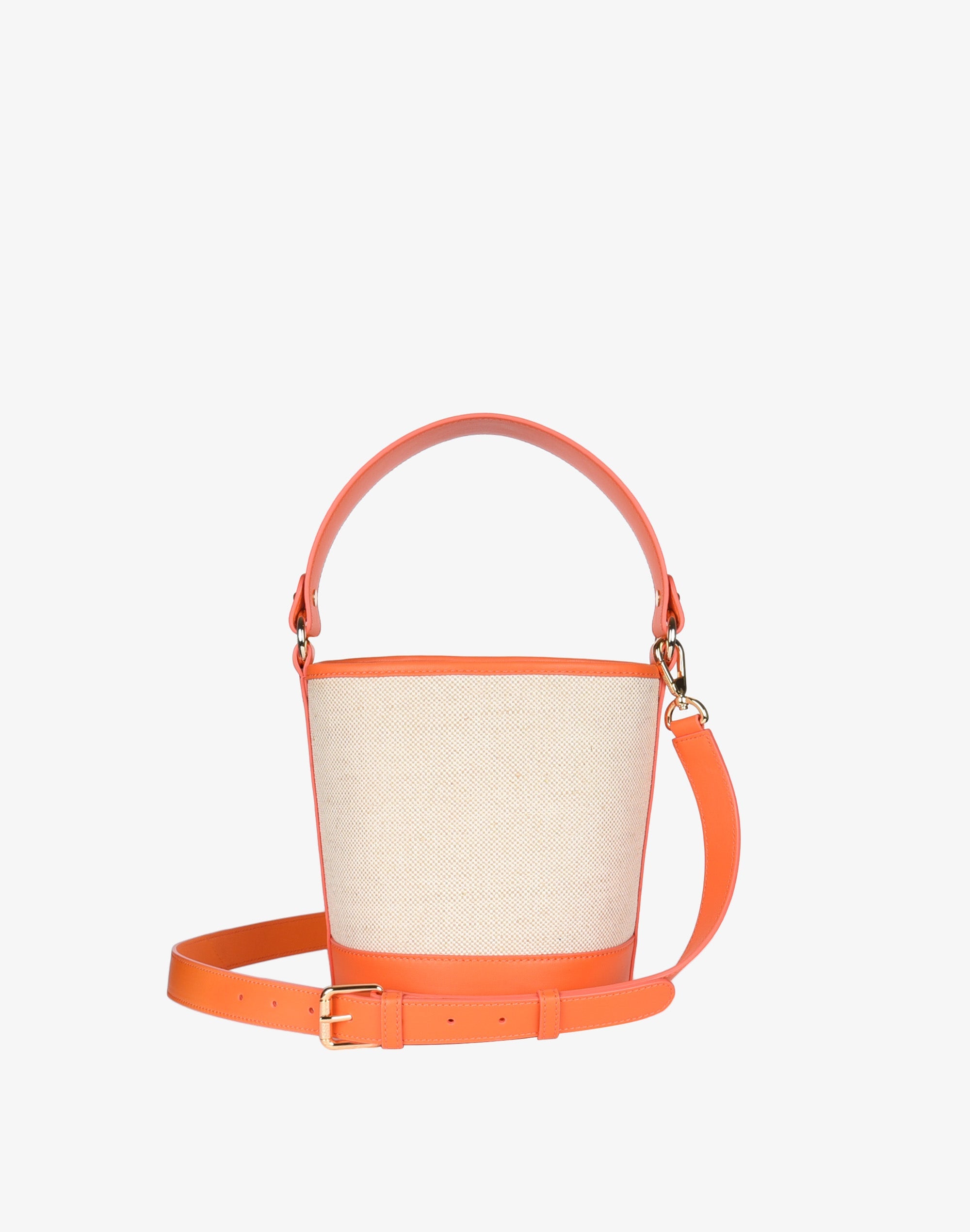 Hyer Goods - Canvas Mini Bucket Bag - Linen/Orange -