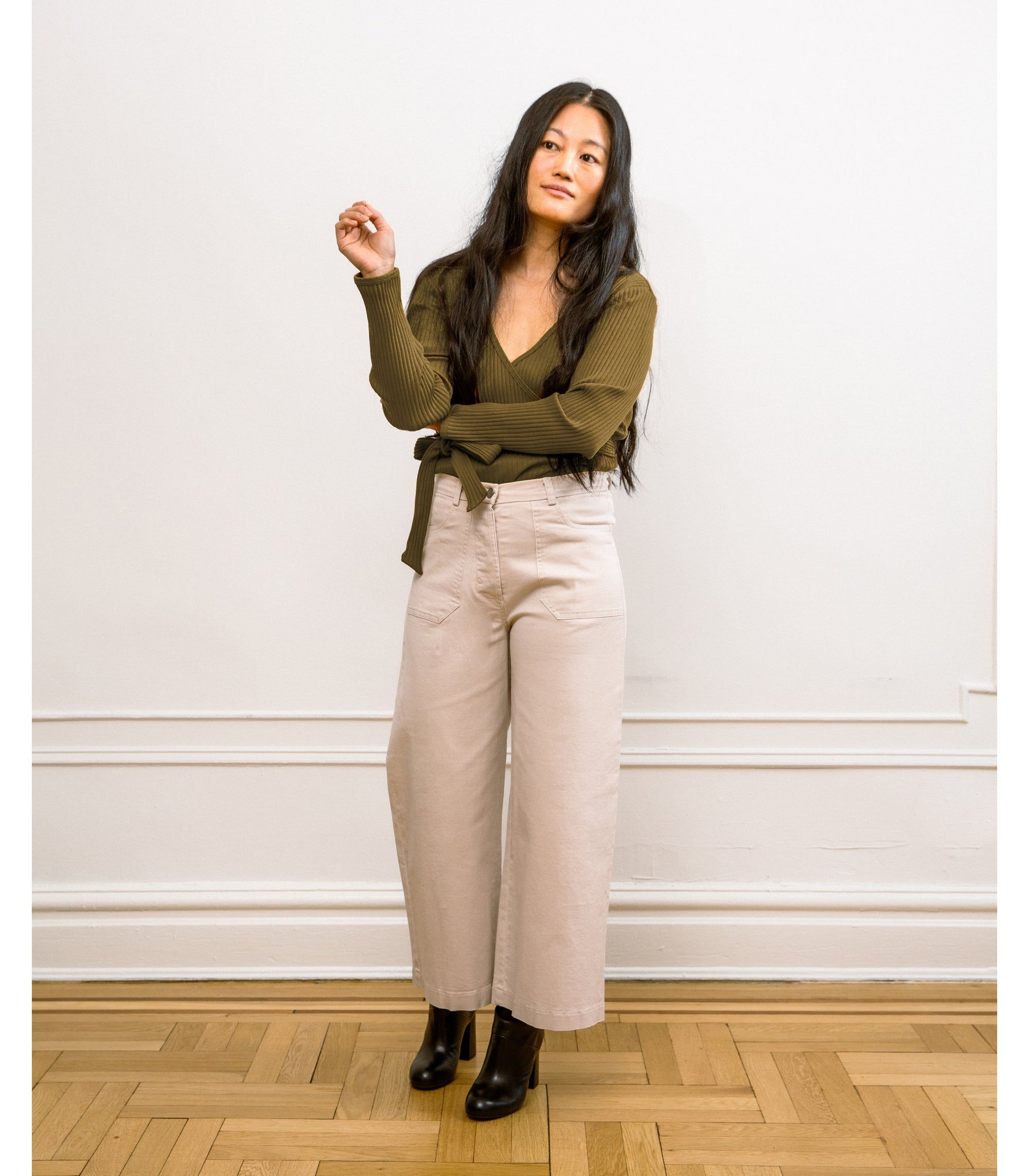 Loup - Simone Wide Crop Pants - Sand -